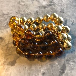 3 strand bracelet gold and amber (faux)